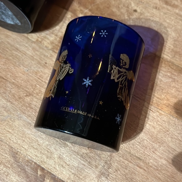 Vintage Culver Angel Tumbler Glasses Cobalt Blue Cocktail Christmas - Picture 4 of 4
